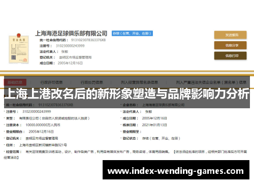 上海上港改名后的新形象塑造与品牌影响力分析