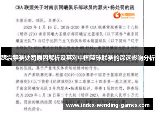 魏震禁赛处罚原因解析及其对中国篮球联赛的深远影响分析